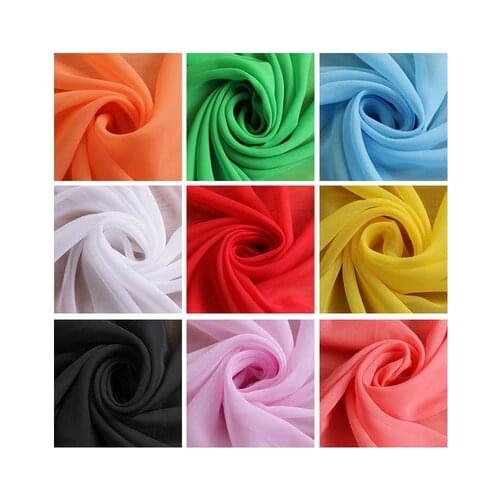 Soft Georgette Chiffon Fabric Tulle Fabric for Dress,Shirts,Curtain,Wedding,Background Black,White,Pink,Blue,Green by the meter