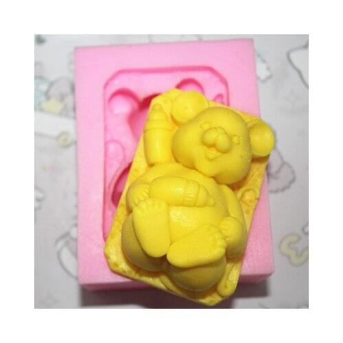 Handmade soap silica gel mould candle soap mould silicone mold for DIY MOUSE BABY