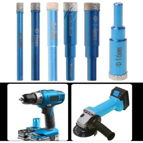 6 8 10 12 14 16 mm Durable Diamond Coated Core Drill Bit Dry Drilling for Glass Marble Granite Quartz Porcelain Ceramics 62KD