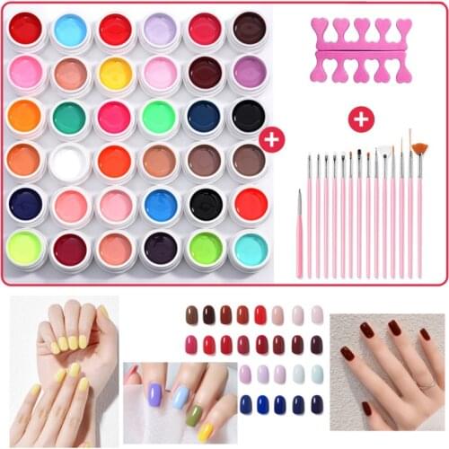 UV Gel Nails Kit 24 Colors Nail Polish Set Painting Gel Nail Design DIY Paint Gel polish Manicure DIY Tools Decorations