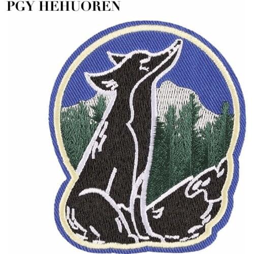 PGY 1PCS Foxes Animal Embroidered Forest Badge Patches Clothing Appliques DIY Accessories Patch Jackets Coats Clothing Patches