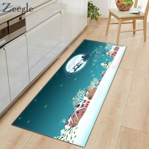 Zeegle Anti-slip Entrance Doormat Christmas Home Decoration Door Mat Foot Rug Dustproof Welcome Carpet Water Absorbent Soft Rug