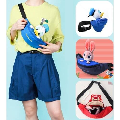 Disney New Children Messenger Bag Cartoon Cute Dolls Donald Duck Waist Bag for Boys Girls Fashion Shoulder Bag Student Handbags