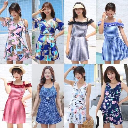 2021 New Fashion One-piece Swimwear Ladies Self-cultivation Conservative Boxer Skirt Hot Spring Swimsuit