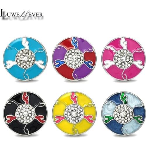 New Component w478 Flower Crystal 18mm Metal Snap Button For Bracelet Necklace Interchangeable Jewelry Accessorie Findings