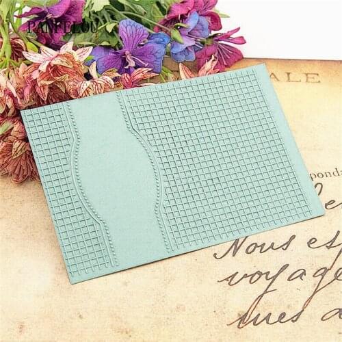 PANFELOU 10.5x14.8 Check card Embossing folders Plastic For Scrapbooking DIY Template Fondant Cake Photo Album Card Making