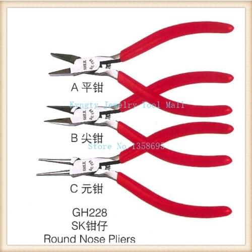 SK round nose pliers chain nose pliers flat nose pliers for jewelry beading making 3pcs