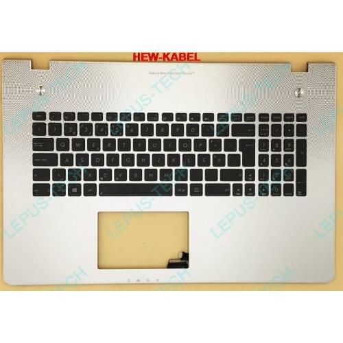 PO Portuguese UK Keyboard For ASUS N76 N76V N76VB N76VJ N76VM N76VZ Top Cover Upper Case Palmrest 90R-NAL1K4I80Y Silver