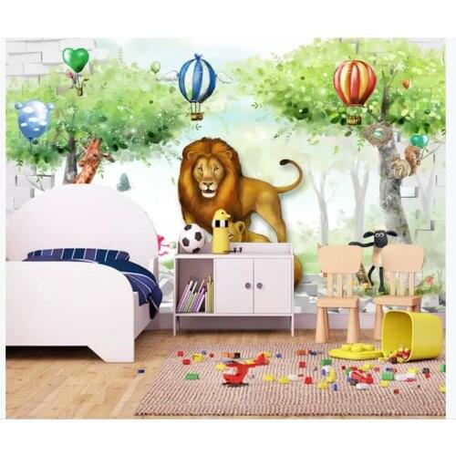 Custom photo wallpaper 3d wallpaper for walls 3 d Animal Paradise Cartoon Childrens Room Kids Room Mural painting wall papers