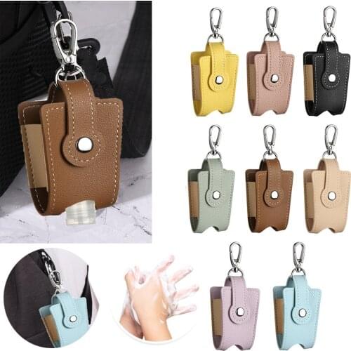Portable 30ml Hand Sanitizer Refillable Containers Flip Cap Reusable Bottles with Keychain Carrier Travel Accessories for Liquid