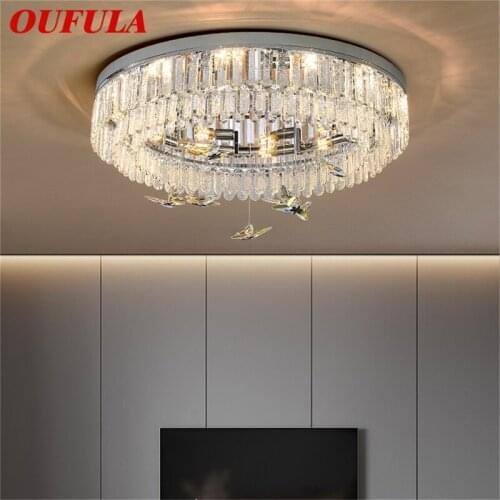 OUFULA Ceiling Light Postmodern Luxury Crystal Lamp Fixtures LED Home For Living Dining Room