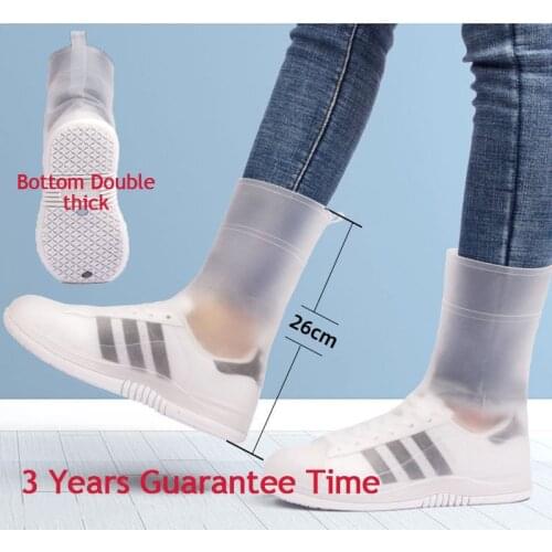 2019 new fashion Rain boots waterproof PVC rubber boots non-slip water shoes cover rainy day men and women children shoe cover