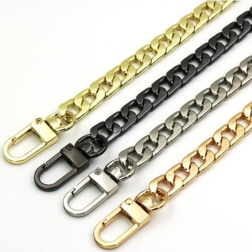 8 mm width flat metal iron bag strap metal handbag chain silver gold gumetal antique brass obag handle hangers purse chain