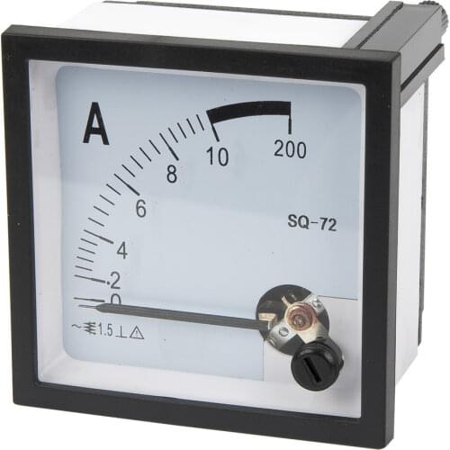 SQ-72 pointer 72*72 mm AC ammeter 1A 2A 3A 5A 10A 15A 20A 30A 50A SQ-72 series analog AMP meter 72x72 mm size CZ-72