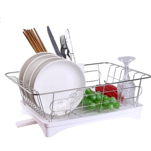 New Arrivals Stainless Steel Single Layer Drain Dish Rack Double Layer Kitchen Dishware Storage Stand