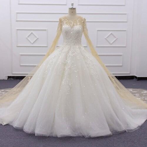 Molanda Hung 2021 High Quality Custom Made Bridal Dress Sweetheart Ball Gown Appliques Beading Sequined Lace up Draped SJ230