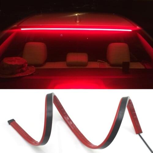 Waterproof Car LED Light Strip DC 12V Red 3014 SMD Flexible High Additional Brake Lights with Sequential Turn Signal Lamp