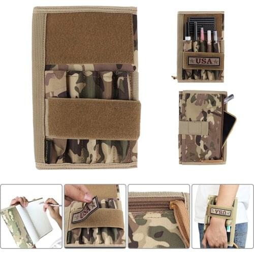 High-quality Molle Hunting Notebook Covers Outdoor Multi 5 Pockets Fashion Pen Bag Pouches Army Diary Greenbook Case Camo Bags