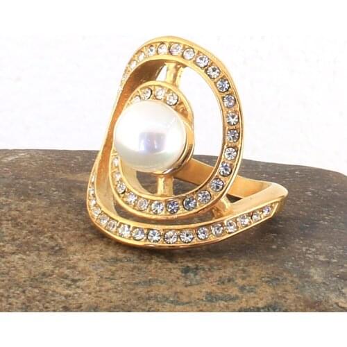 Stainless Steel Jewelry Gold Color Rings Wholesale For Women Fashion Gift Newest RBJHCKCB