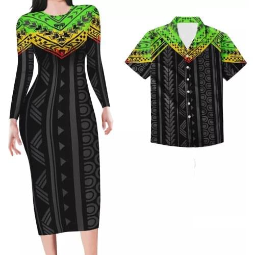 Polynesian Tribal Print Women Long Sleeve Ruched Midi Dress O Neck Bodycon Sexy Streetwear 2021 Autumn Winter Clothes Slim Club