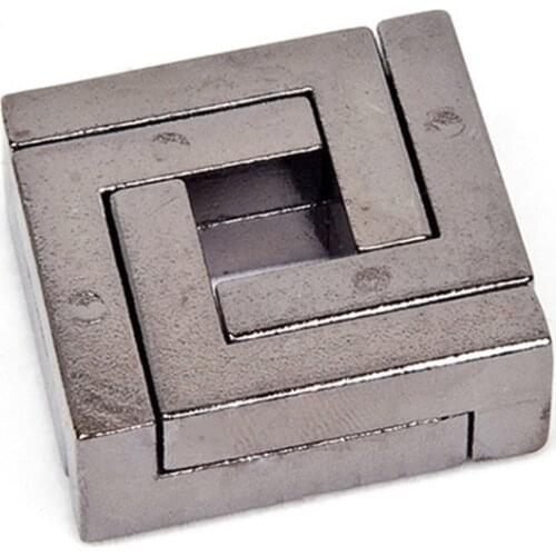 Alloy Square Lock Puzzle Brain Tester IQ Test Kids Adults Intelligent Toys For Child Talent Educational Toys 1pc