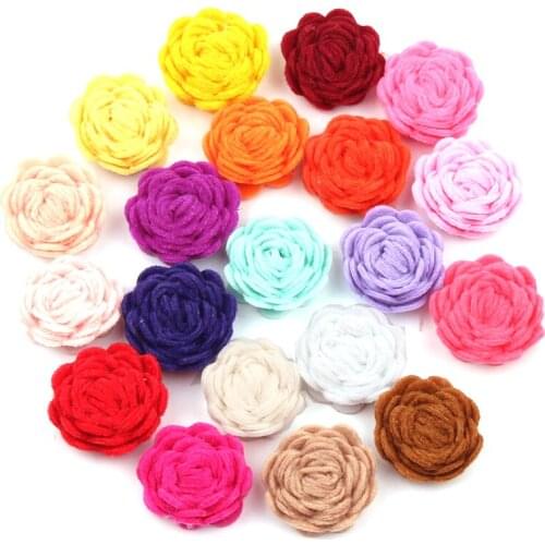 300pcs/lot New Arrivals 30 Colors Felt Bows 1'' Tiny Felt Flower without Clips Hair Accessories Children Hair Flower Headwear