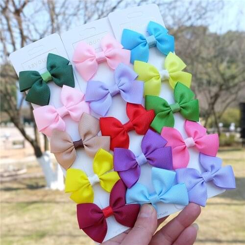 5/10Pcs/Set Color Bows Hair Cilp For Girls Plaid Ribbon Hairpin Baby Hair Accessories Kids Cute Barrettes Princess Headwear 2021
