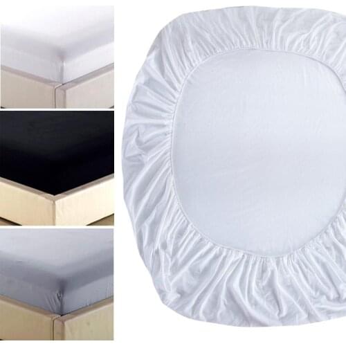 55Solid color bed Sheet fitted sheet,Reactive printing sheets bedsheet bedding,bed linen,bed mattress cover White Gray Black #38