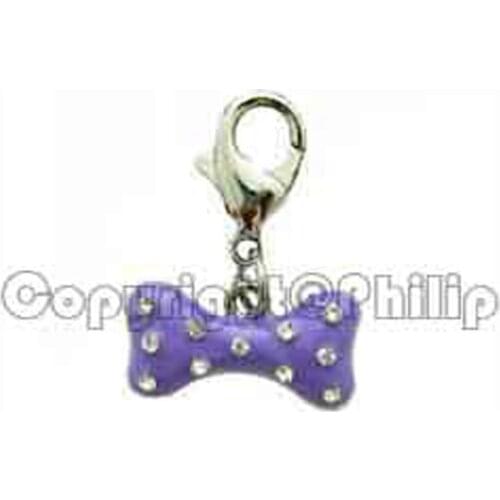 Crystals metal bone enamel colors charms pets collar pendant ornament jewelry accessory 6Pcs lot 6Randomly mixed