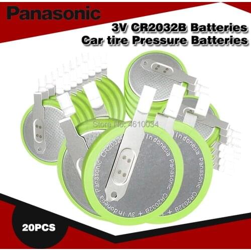 20pcs/lot New Original Battery For Panasonic CR2032B CR2032 CR2032HR 3V Car Tire Pressure Monitoring Button Batteries