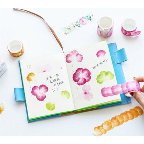 Watercolor Sakura Petal Washi Tape Stickers DIY Decoration Scrapbooking Masking Adhesive Tape Stationery School Office Supply