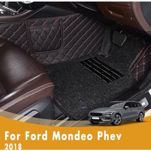 RHD Car Floor Mats For Ford Mondeo Phev 2018 Luxury Double Layer Wire Loop Custom Car Accessories Interior Styling Carpet Cover