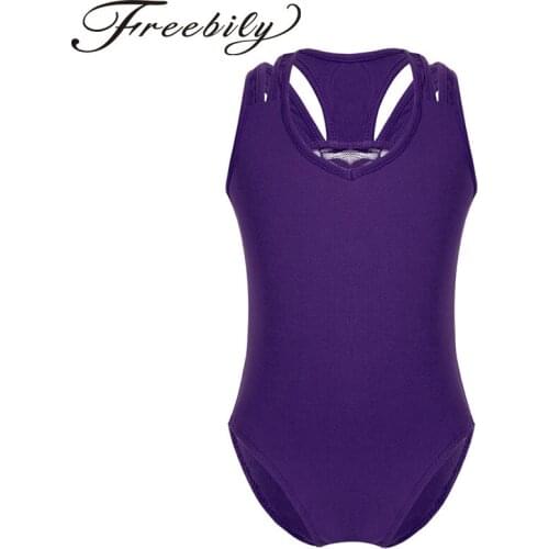 Toddler Girls Ballet Dance Leotards Dress Sleeveless Lace Splice Solid Ballet Gymnastics Leotards Jumpsuit for Kids Dance Wear