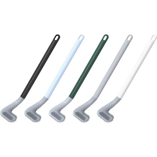 Household Bathroom Golf Toilet Brush Wall Mounted Cleaning Brush Bendable Brush Head for Deep Cleaning Floor Tub Tile