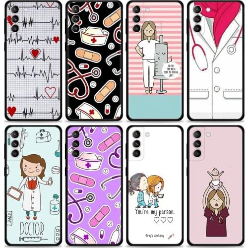 Smartphone Case For Samsung Galaxy S20 FE S21 Ultra S9 S10 Plus Lite S10e Back Cover Funda Bag Nurse Medical Medicine