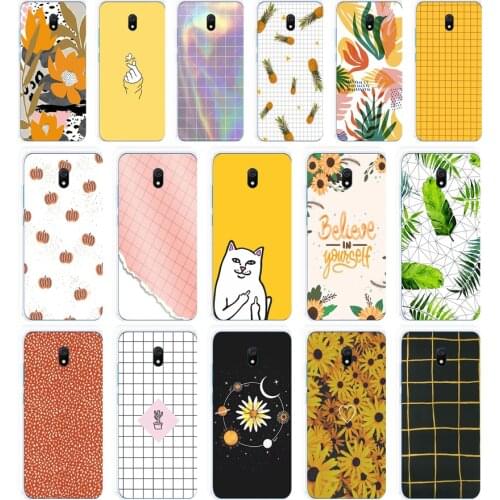 79 Yellow Gird gift Soft Silicone Tpu Cover phone Case for Xiaomi Redmi 8 8A Note 8T 8t Pro