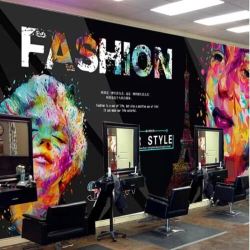 Black background graffiti Vintage Decorative Painting 3d Wallpaper for Beauty salon background Walls Background wallpapers