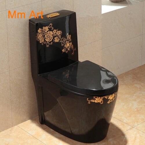 Color retro ultra-vortex toilet European gold toilet ceramic water-saving odor-proof black toilet closestool WC
