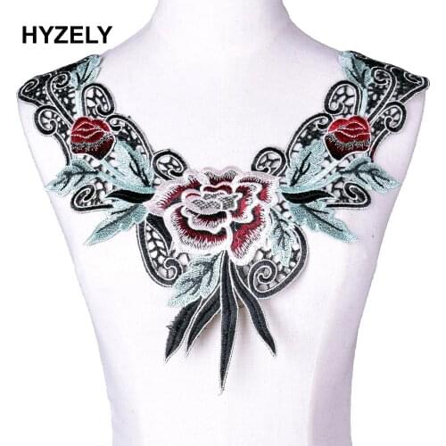 Flower Lace Applique Trim Decorated Neckline neck Collar Sewing Dress Decor Accessories Floral NL083