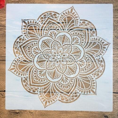 Decorative Mandala Print Stencils Scrapbook Coloring DIY 30x30cm for diy scrapbooking plastic large stencil for wall painting