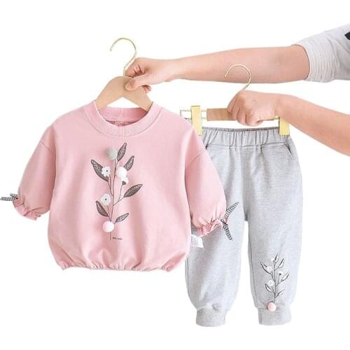 Baby Kids Girls Autumn Sportswear Sets Fashion Spring Long Sleeve Pant Casual Children Infant Clothing Toddler Cotton Sportswear