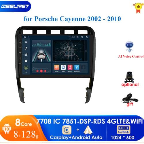 DSP 4G 64G 2 Din Android 10 car multimedia dvd player GPS Navigation For Porsche Cayenne S GTS 2003-2010 Car radio FM autoradio