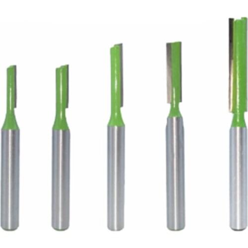 5Pcs 6Mm Shank Single Straight Bit Double Flute Milling Cutter for Wood Tungsten Carbide Router Bit Woodwork Tool