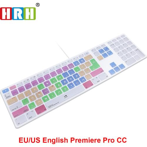 HRH Adobe Premiere Pro CC Hotkey Shortcut Keyboard Cover Skin For Apple Keyboard Numeric Keypad Wired USB for iMac G6 Desktop PC