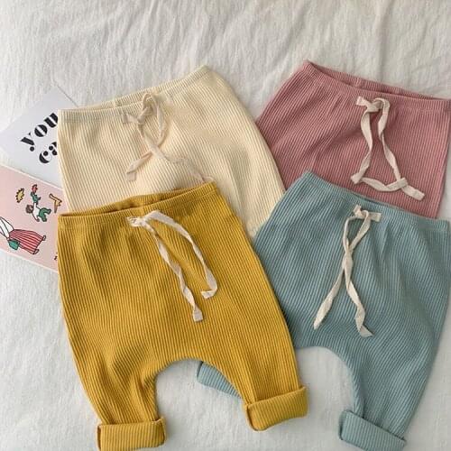 Ins Baby Girl Trousers 2021 Newborn Cotton Baby Leggings For Boys And Girls 5 Colors Pants Summer Soft Kids 0-24m Clothes Outfis