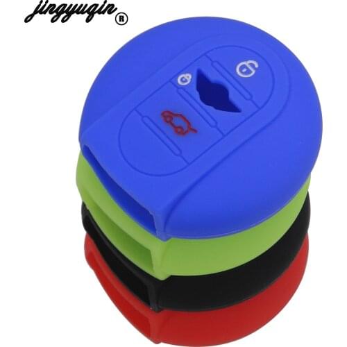 Jingyuqin 2 Buttons Silicone Car Key Case Holder Shell Auto Remote Cover For BMW Mini Cooper F56 F55 F54 Cover Reduce Damage