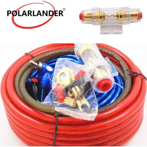 Amplifier Subwoofer Speaker Installation Kit Car Audio Wire Wiring 8GA Power Cable 60 AMP Fuse Holder 1500W