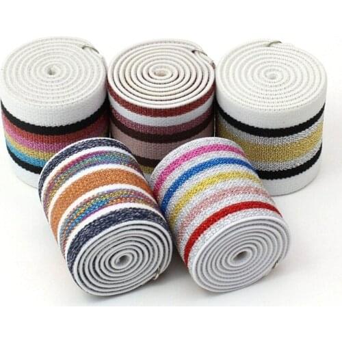 Colorful silk strips elastic webbing 4cm 5cm 5.5cm width stretchy band softy for skirt pants dress belt rubber straps
