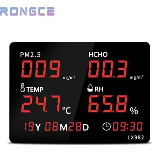 Multifunctional 6 in 1 PM2.5 Meter Digital Temperature Humidity Sensor Tester Home Indoor Air Quality Monitor HCHO Detector