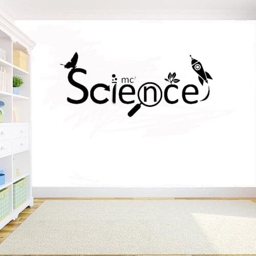 Science Wall Decal Creative Inspirational Word Vinyl DIY Sticker Study Learn Education Art School Classroom Door Decoration Y171